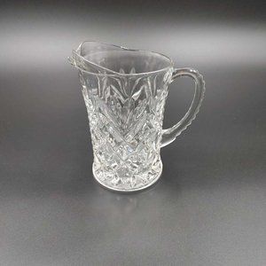 Anchor Hocking Glass "Pineapple" Prescut Clear 5" Creamer Mini Pitcher